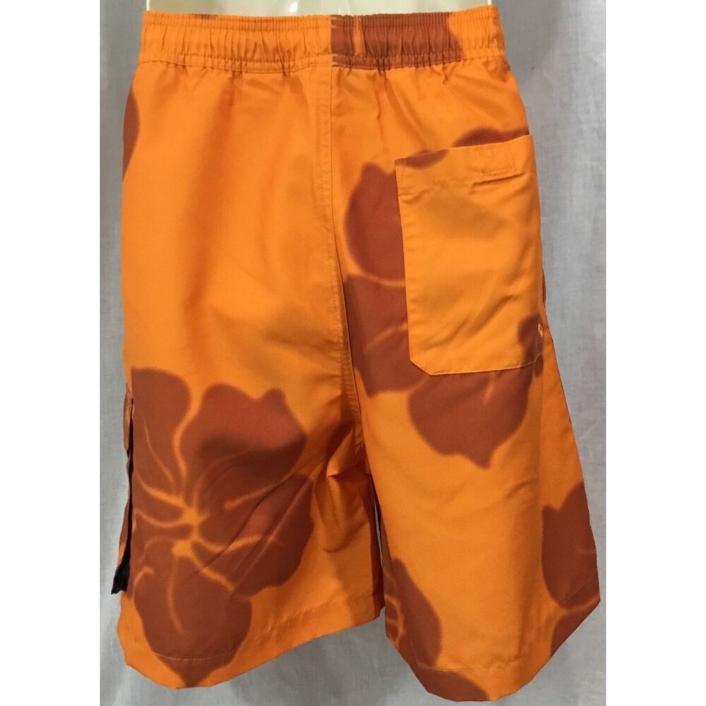 Chaps Swimwear Mens M Orange Trunks Aloha Hawaiian Swim Board Shorts Lined VTG - Picture 5 of 10